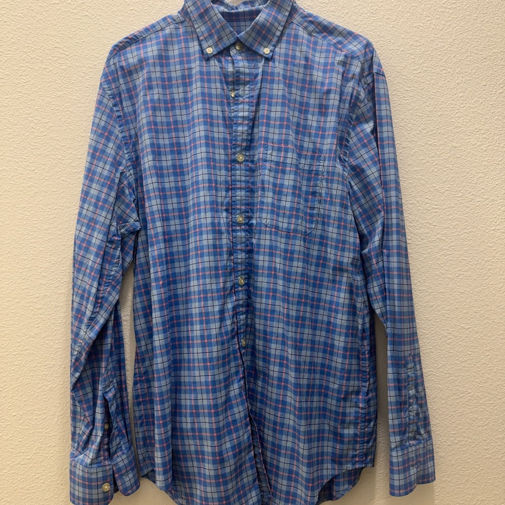 Vineyard Vines Blue and Pink Plaid Button Down Shirt